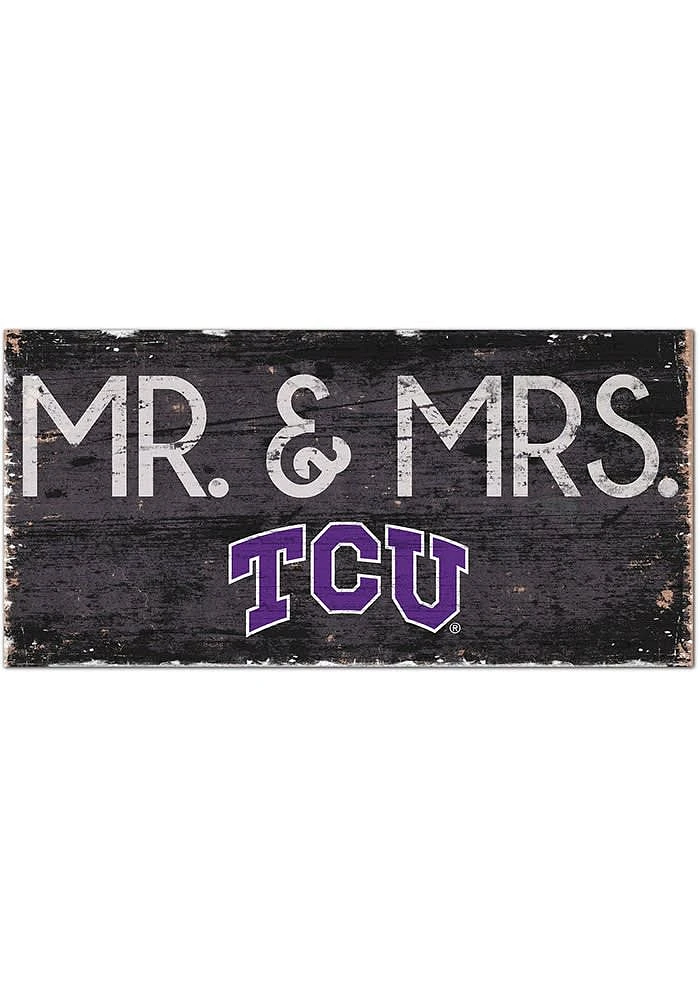 TCU Horned Frogs Mr and Mrs Sign - Purple