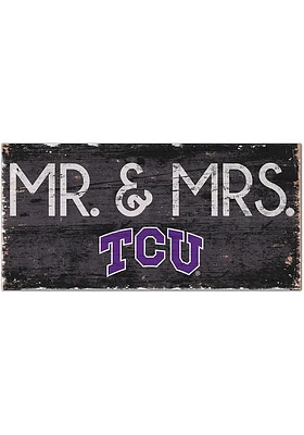 TCU Horned Frogs Mr and Mrs Sign - Purple