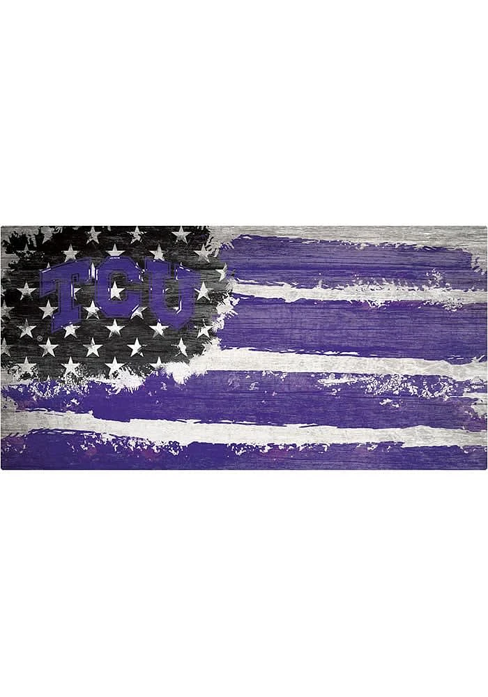 TCU Horned Frogs Flag 6x12 Sign - Purple