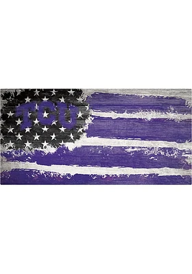TCU Horned Frogs Flag 6x12 Sign - Purple