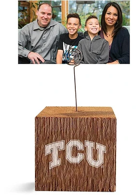 TCU Horned Frogs Block Spiral Photo Holder Purple Desk Accessory