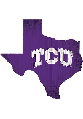 TCU Horned Frogs State Cutout Sign - Purple