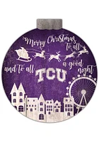 TCU Horned Frogs Christmas Village Sign - Purple
