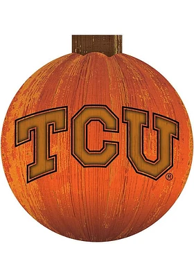 TCU Horned Frogs Halloween Pumpkin Sign - Purple