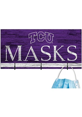 TCU Horned Frogs Team Color Mask Holder Sign - Purple