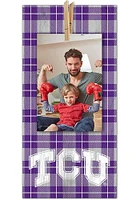 TCU Horned Frogs Plaid Clothespin Sign - Purple
