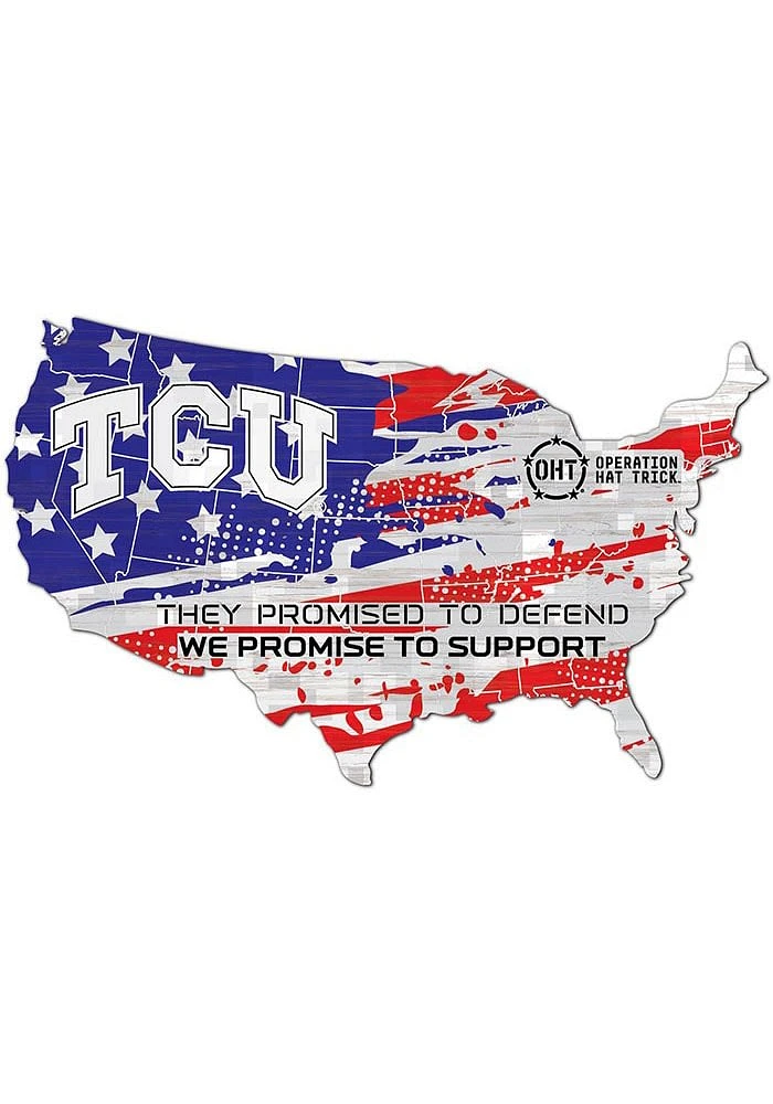 TCU Horned Frogs OHT USA Shape Cutout Sign - Purple