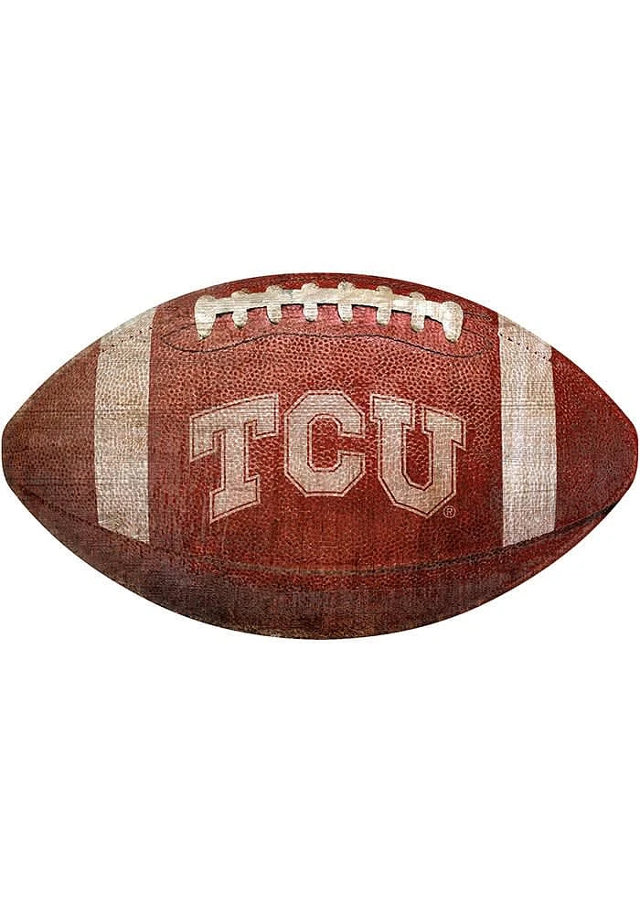 TCU Horned Frogs Baseball Shaped Sign - Purple
