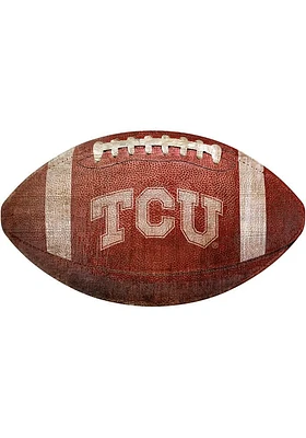TCU Horned Frogs Baseball Shaped Sign - Purple