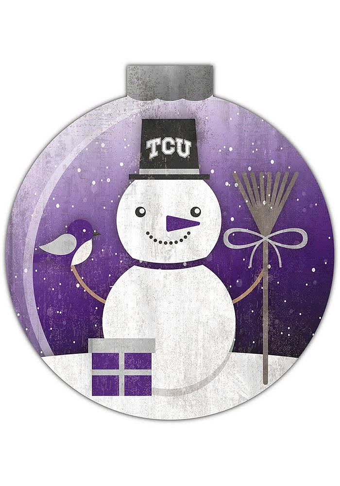 TCU Horned Frogs Snowglobe 12 Inch Sign - Purple