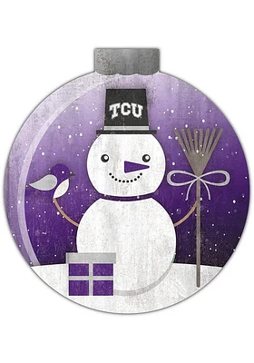 TCU Horned Frogs Snowglobe 12 Inch Sign - Purple