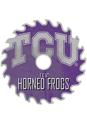 TCU Horned Frogs Rust Circular Saw Sign - Purple