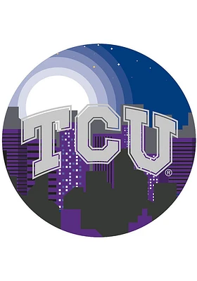 TCU Horned Frogs Landscape Circle Sign - Purple
