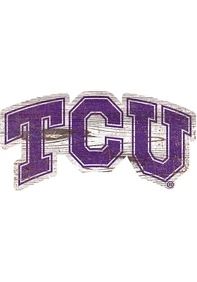 TCU Horned Frogs Team Logo 8 Inch Cutout Sign - Purple