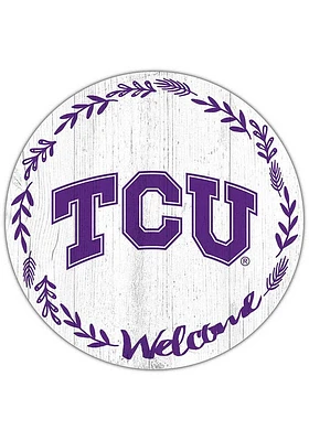 TCU Horned Frogs Welcome Circle Sign - Purple