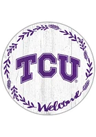 TCU Horned Frogs Welcome Circle Sign - Purple