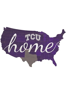 TCU Horned Frogs USA Shape Cutout Sign - Purple