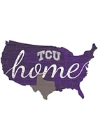 TCU Horned Frogs USA Shape Cutout Sign - Purple