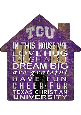 TCU Horned Frogs 12 inch House Sign - Purple