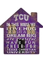 TCU Horned Frogs 12 inch House Sign - Purple