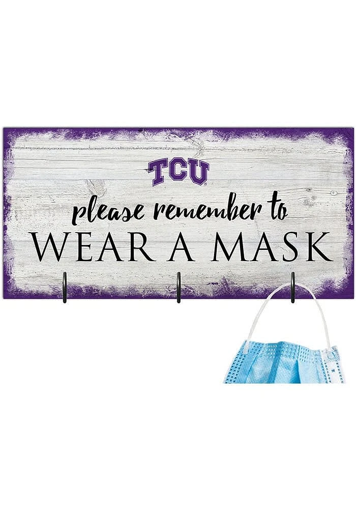 TCU Horned Frogs Please Wear Your Mask Sign - Purple