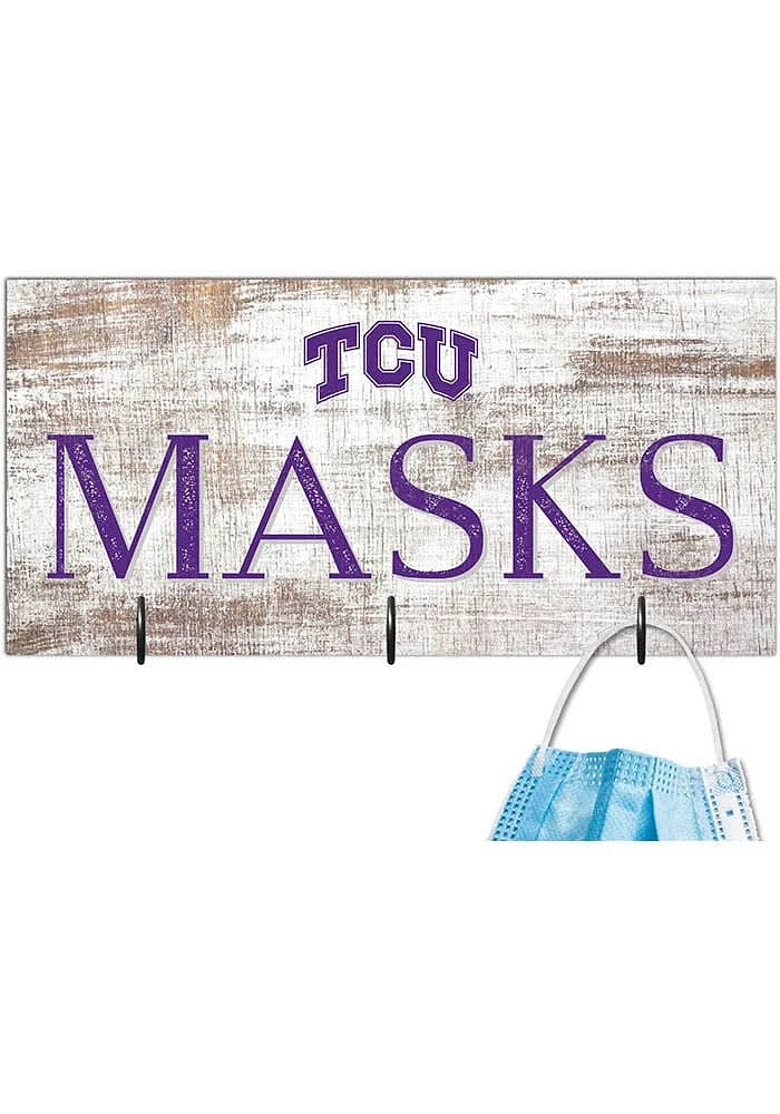 TCU Horned Frogs Mask Holder Sign - Purple