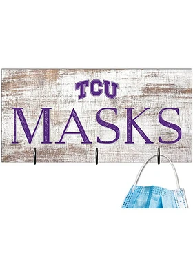 TCU Horned Frogs Mask Holder Sign - Purple