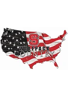 NC State Wolfpack USA Shape Flag Cutout Sign - Red