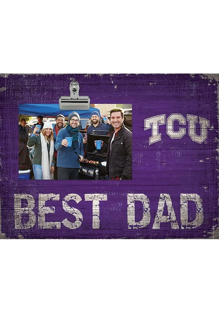 TCU Horned Frogs Best Dad Clip Picture Frame - Purple