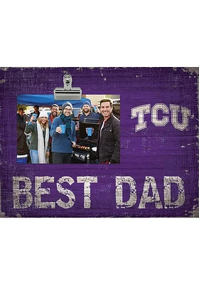 TCU Horned Frogs Best Dad Clip Picture Frame - Purple