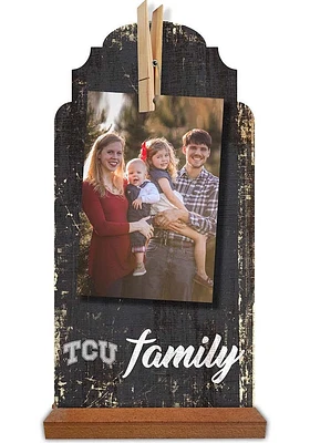 TCU Horned Frogs Family Clothespin Sign - Purple