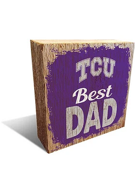 TCU Horned Frogs Best Dad Block Sign - Purple