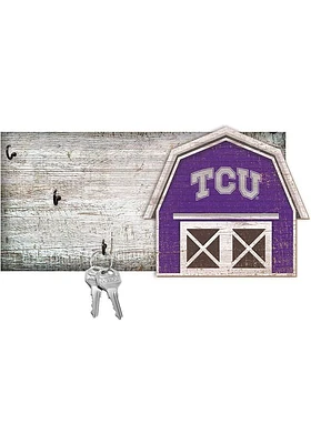 TCU Horned Frogs Team Barn Key Holder Sign - Purple