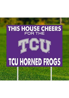 TCU Horned Frogs This House Cheers For Yard Sign - Purple
