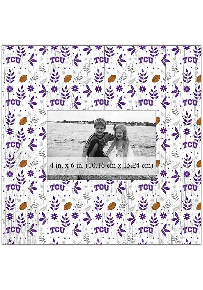 TCU Horned Frogs Floral Pattern Picture Frame - Purple