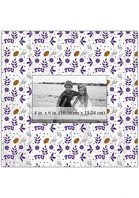 TCU Horned Frogs Floral Pattern Picture Frame - Purple