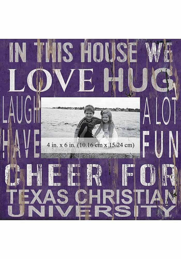 TCU Horned Frogs In This House 10x10 Picture Frame - Purple