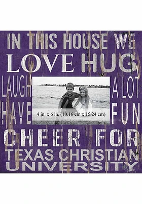 TCU Horned Frogs In This House 10x10 Picture Frame - Purple