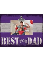 TCU Horned Frogs Best Dad Striped Clip Picture Frame - Purple