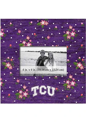 TCU Horned Frogs Floral Picture Frame - Purple