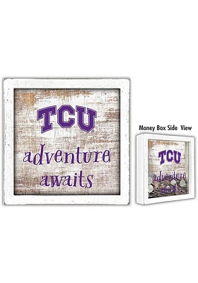 TCU Horned Frogs Adventure Awaits Box Sign - Purple