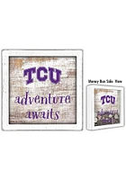 TCU Horned Frogs Adventure Awaits Box Sign - Purple
