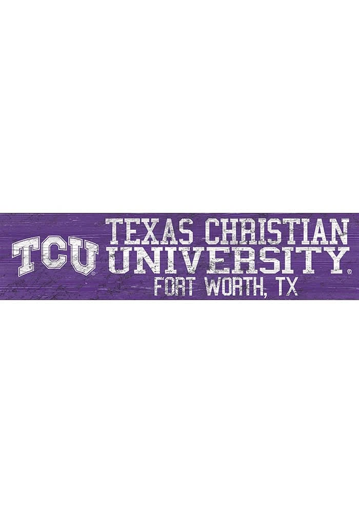 TCU Horned Frogs 6x24 Sign - Purple