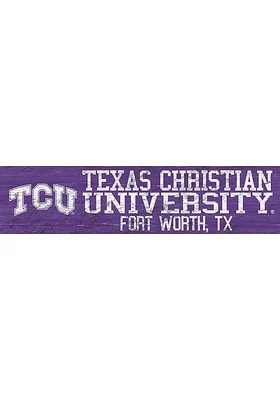 TCU Horned Frogs 6x24 Sign - Purple