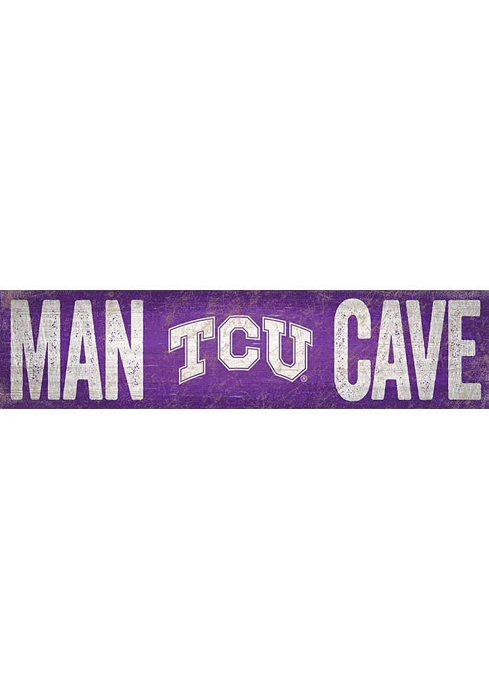 TCU Horned Frogs Man Cave 6x24 Sign - Purple