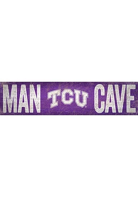 TCU Horned Frogs Man Cave 6x24 Sign - Purple