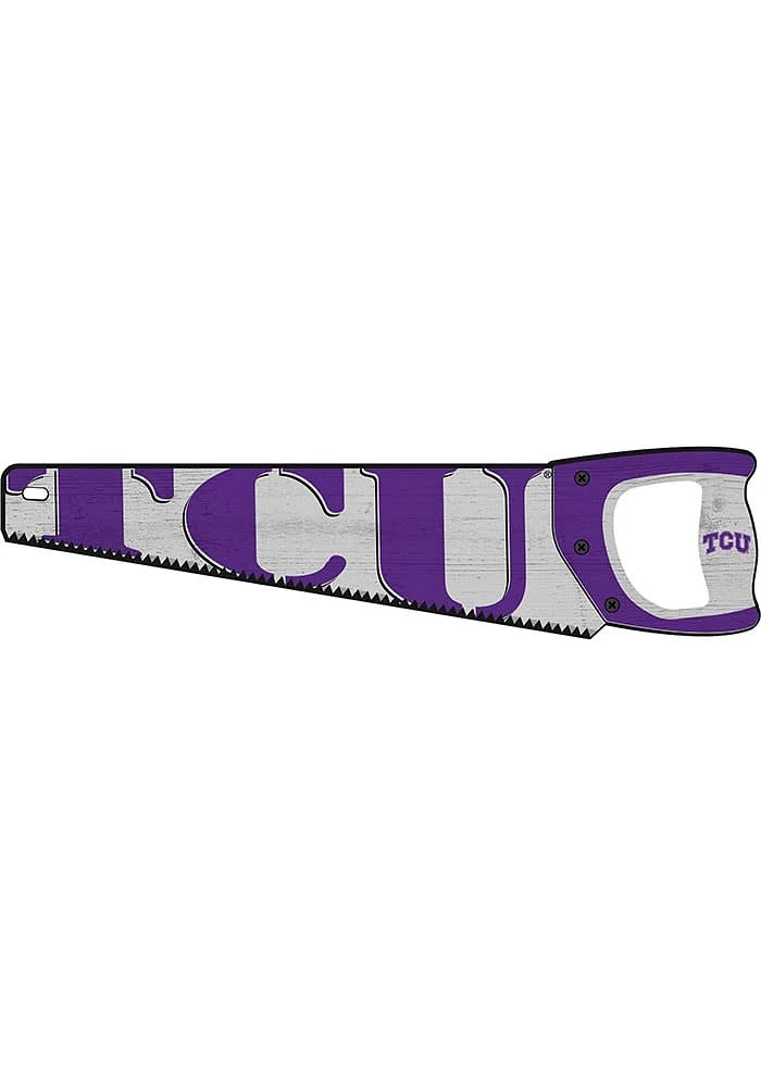 TCU Horned Frogs Wood Handsaw Sign - Purple