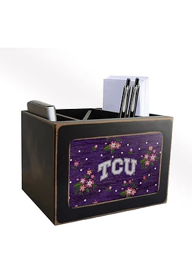TCU Horned Frogs Floral Desktop Organizer Desk Accessory