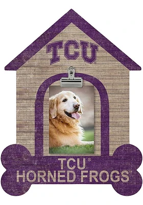 TCU Horned Frogs Dog Bone House Clip Picture Frame - Purple