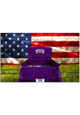 TCU Horned Frogs Patriotic Retro Truck Sign - Purple